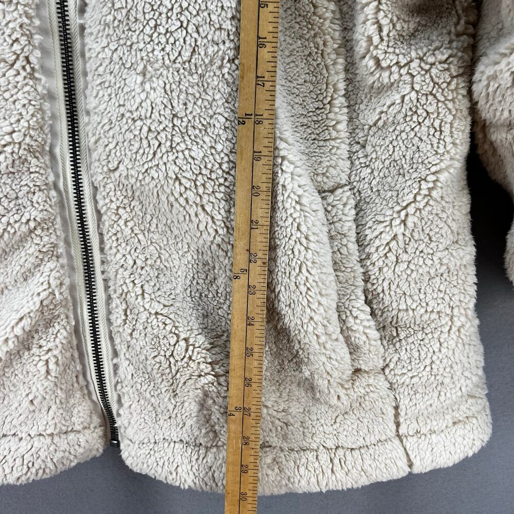 We The Free Sherpa Coat Woman's L Beige Raya Teddy Full Zip Preppy Winter Gear - Picture 9 of 10